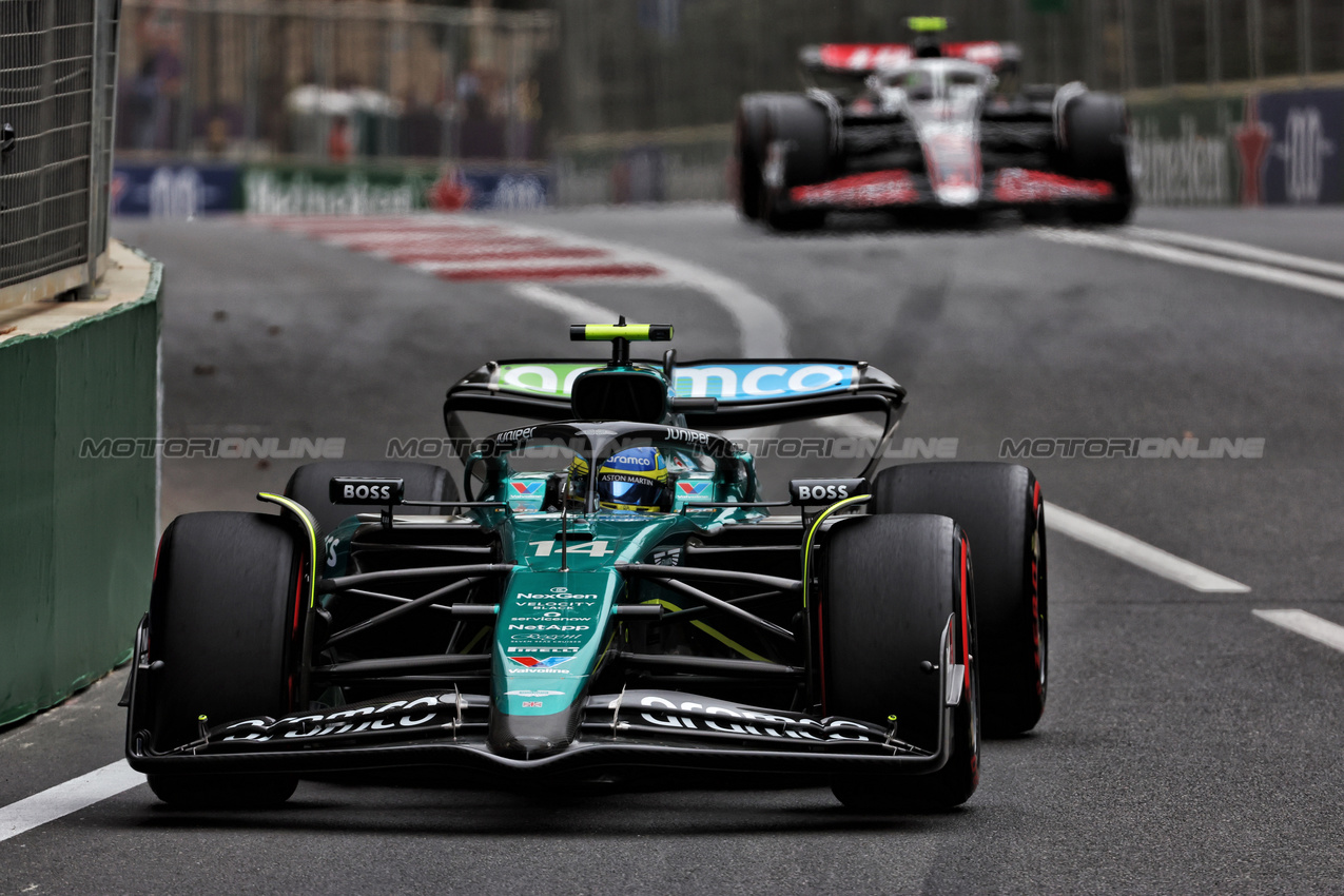 GP AZERBAIJAN, Fernando Alonso (ESP) Aston Martin F1 Team AMR24.

14.09.2024. Formula 1 World Championship, Rd 17, Azerbaijan Grand Prix, Baku Street Circuit, Azerbaijan, Qualifiche Day.

 - www.xpbimages.com, EMail: requests@xpbimages.com © Copyright: Coates / XPB Images