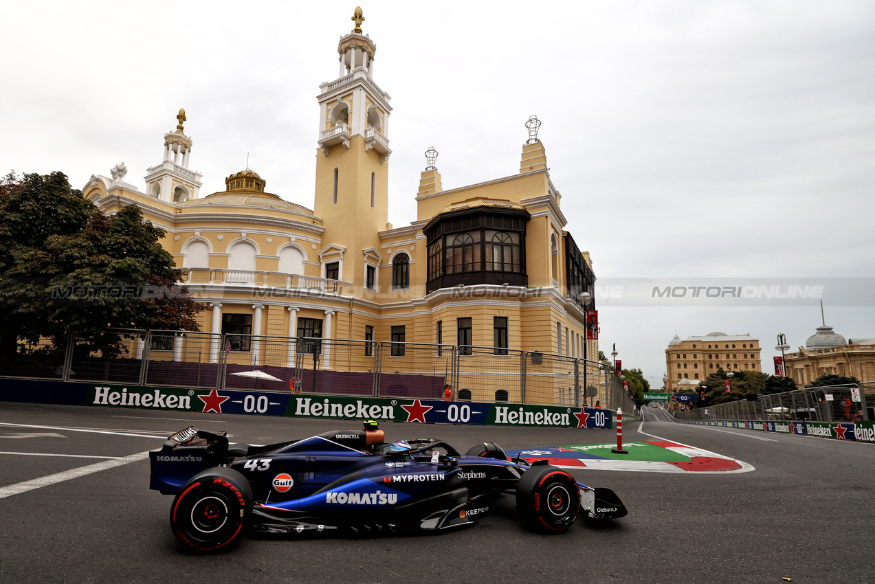 GP AZERBAIJAN, Franco Colapinto (ARG) Williams Racing FW46.

14.09.2024. Formula 1 World Championship, Rd 17, Azerbaijan Grand Prix, Baku Street Circuit, Azerbaijan, Qualifiche Day.

 - www.xpbimages.com, EMail: requests@xpbimages.com © Copyright: Coates / XPB Images