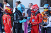 GP AZERBAIJAN, (L to R): Carlos Sainz Jr (ESP) Ferrari in qualifying parc ferme with George Russell (GBR) Mercedes AMG F1; pole sitter Charles Leclerc (MON) Ferrari; e Oscar Piastri (AUS) McLaren.

14.09.2024. Formula 1 World Championship, Rd 17, Azerbaijan Grand Prix, Baku Street Circuit, Azerbaijan, Qualifiche Day.

- www.xpbimages.com, EMail: requests@xpbimages.com © Copyright: Batchelor / XPB Images