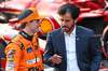 GP AZERBAIJAN, (L to R): Oscar Piastri (AUS) McLaren in qualifying parc ferme with Mohammed Bin Sulayem (UAE) FIA President.

14.09.2024. Formula 1 World Championship, Rd 17, Azerbaijan Grand Prix, Baku Street Circuit, Azerbaijan, Qualifiche Day.

 - www.xpbimages.com, EMail: requests@xpbimages.com © Copyright: Coates / XPB Images