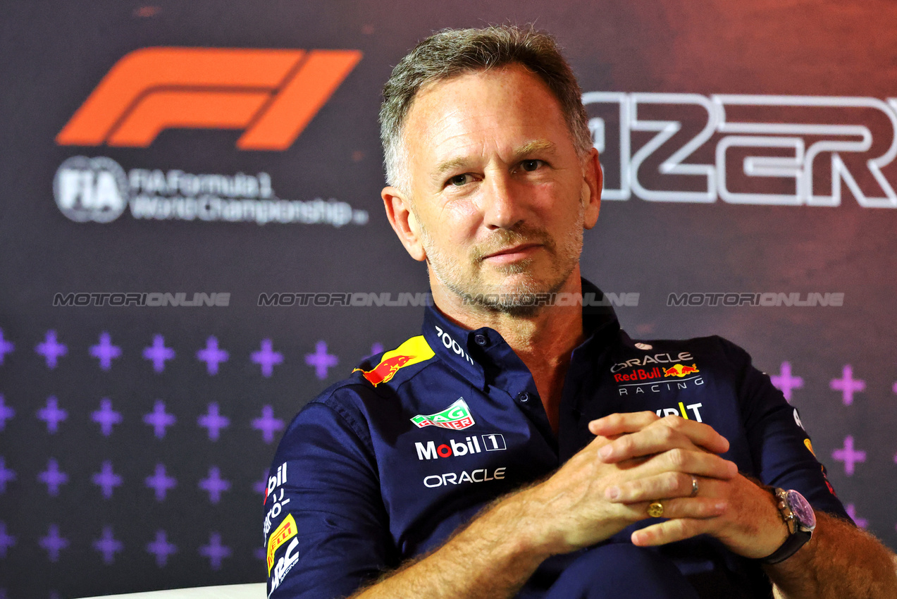 GP AZERBAIJAN, Christian Horner (GBR) Red Bull Racing Team Principal in the FIA Press Conference.

13.09.2024. Formula 1 World Championship, Rd 17, Azerbaijan Grand Prix, Baku Street Circuit, Azerbaijan, Practice Day.

- www.xpbimages.com, EMail: requests@xpbimages.com © Copyright: Batchelor / XPB Images