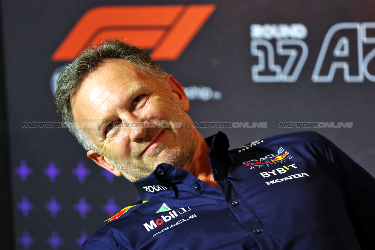 GP AZERBAIJAN, Christian Horner (GBR) Red Bull Racing Team Principal in the FIA Press Conference.

13.09.2024. Formula 1 World Championship, Rd 17, Azerbaijan Grand Prix, Baku Street Circuit, Azerbaijan, Practice Day.

- www.xpbimages.com, EMail: requests@xpbimages.com © Copyright: Batchelor / XPB Images