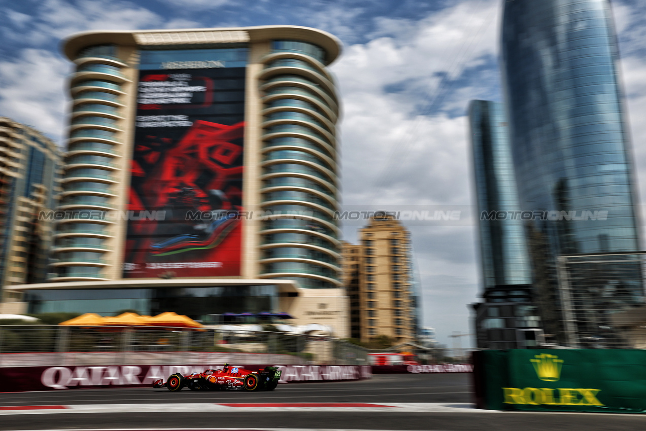 GP AZERBAIJAN, Carlos Sainz Jr (ESP) Ferrari SF-24.

13.09.2024. Formula 1 World Championship, Rd 17, Azerbaijan Grand Prix, Baku Street Circuit, Azerbaijan, Practice Day.

 - www.xpbimages.com, EMail: requests@xpbimages.com © Copyright: Coates / XPB Images