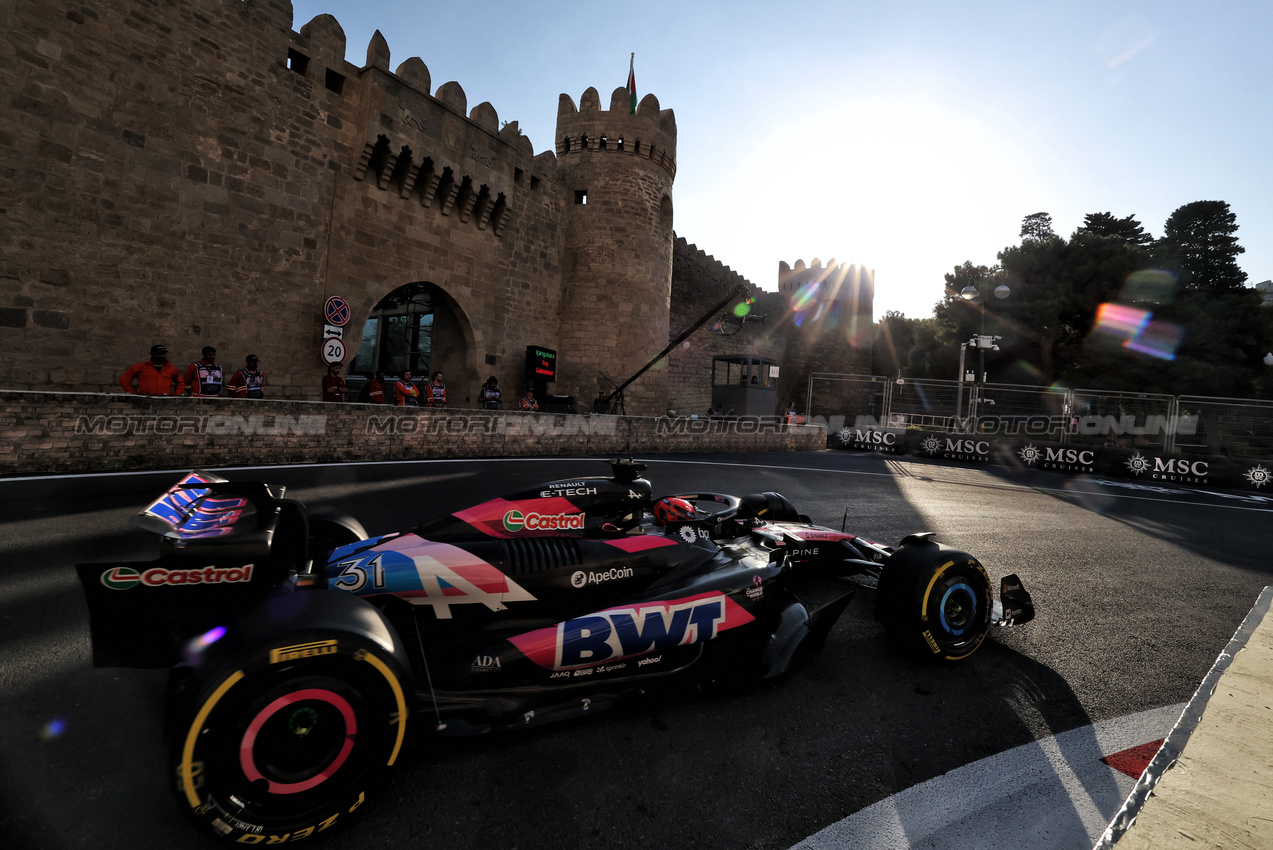 GP AZERBAIJAN, Esteban Ocon (FRA) Alpine F1 Team A524.

13.09.2024. Formula 1 World Championship, Rd 17, Azerbaijan Grand Prix, Baku Street Circuit, Azerbaijan, Practice Day.

- www.xpbimages.com, EMail: requests@xpbimages.com © Copyright: Bearne / XPB Images