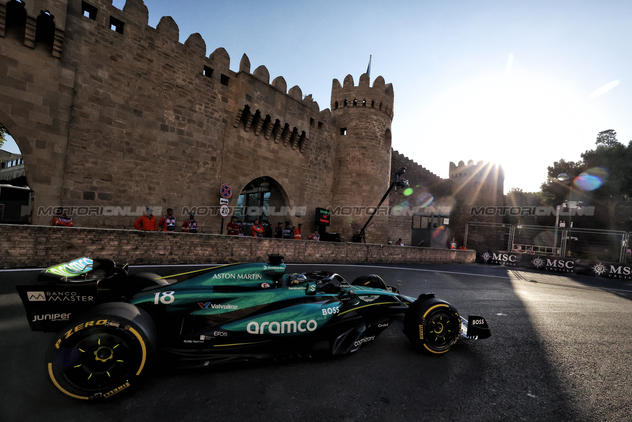 GP AZERBAIJAN, Lance Stroll (CDN) Aston Martin F1 Team AMR24.

13.09.2024. Formula 1 World Championship, Rd 17, Azerbaijan Grand Prix, Baku Street Circuit, Azerbaijan, Practice Day.

- www.xpbimages.com, EMail: requests@xpbimages.com © Copyright: Bearne / XPB Images