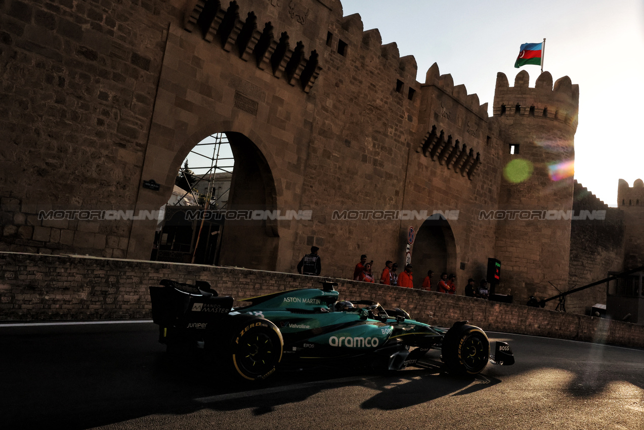 GP AZERBAIJAN, Lance Stroll (CDN) Aston Martin F1 Team AMR24.

13.09.2024. Formula 1 World Championship, Rd 17, Azerbaijan Grand Prix, Baku Street Circuit, Azerbaijan, Practice Day.

- www.xpbimages.com, EMail: requests@xpbimages.com © Copyright: Bearne / XPB Images