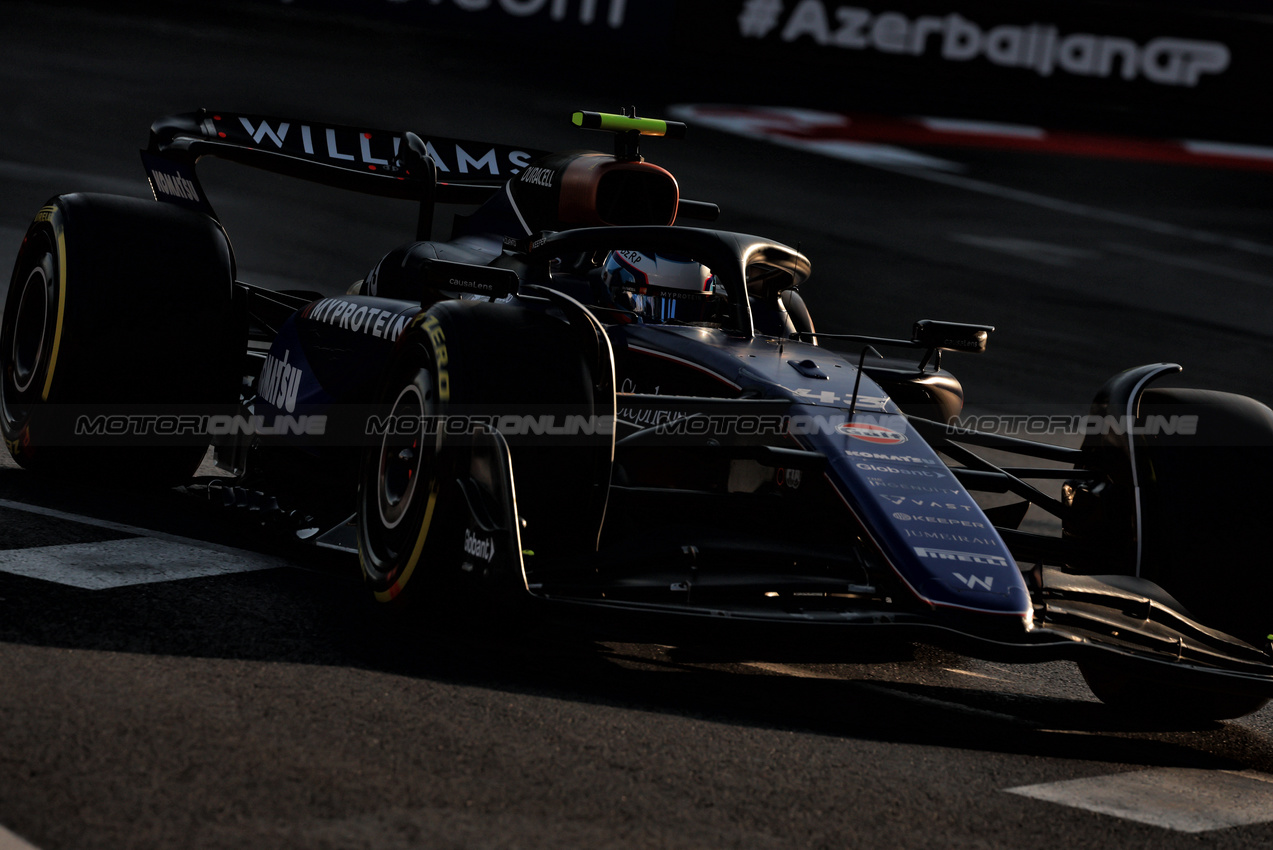 GP AZERBAIJAN, Franco Colapinto (ARG) Williams Racing FW46.

13.09.2024. Formula 1 World Championship, Rd 17, Azerbaijan Grand Prix, Baku Street Circuit, Azerbaijan, Practice Day.

 - www.xpbimages.com, EMail: requests@xpbimages.com © Copyright: Coates / XPB Images