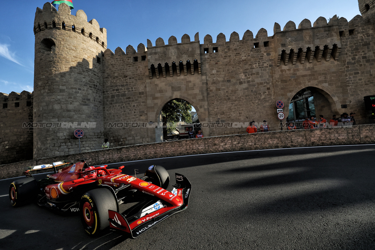 GP AZERBAIJAN, Charles Leclerc (MON) Ferrari SF-24.

13.09.2024. Formula 1 World Championship, Rd 17, Azerbaijan Grand Prix, Baku Street Circuit, Azerbaijan, Practice Day.

- www.xpbimages.com, EMail: requests@xpbimages.com © Copyright: Bearne / XPB Images