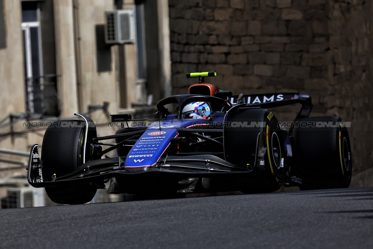 GP AZERBAIJAN, Franco Colapinto (ARG) Williams Racing FW46.

13.09.2024. Formula 1 World Championship, Rd 17, Azerbaijan Grand Prix, Baku Street Circuit, Azerbaijan, Practice Day.

- www.xpbimages.com, EMail: requests@xpbimages.com © Copyright: Bearne / XPB Images