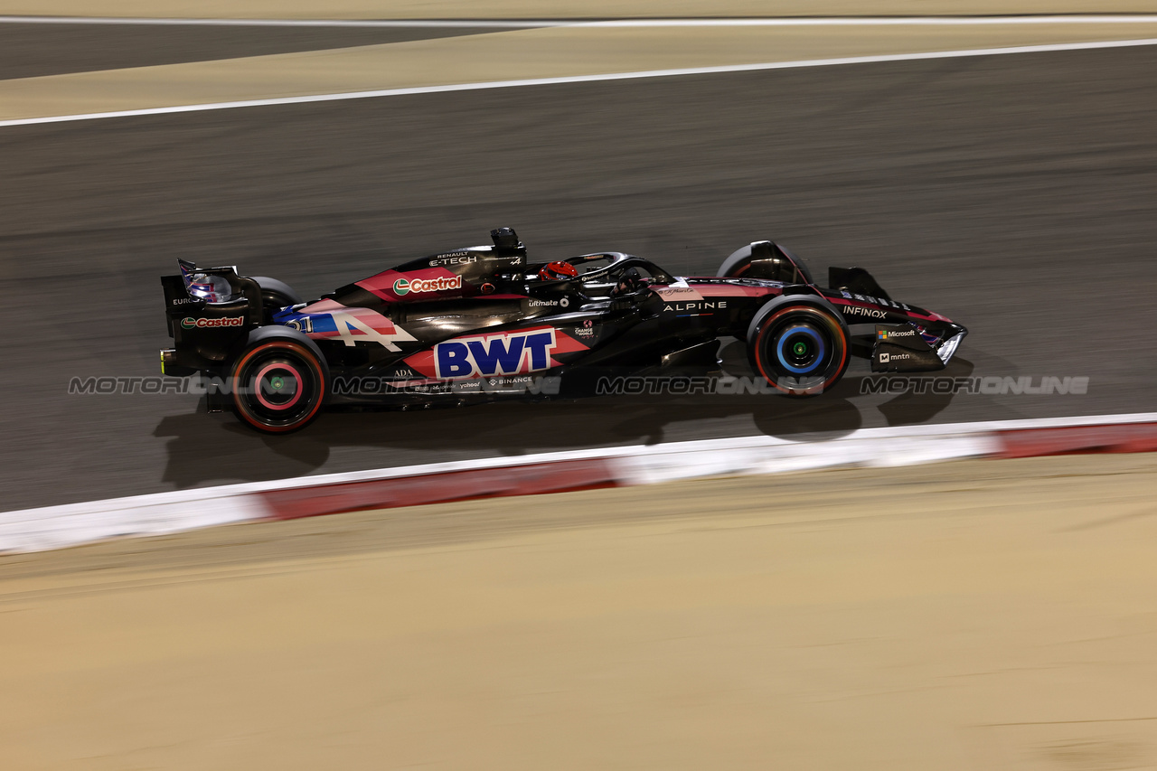 GP BAHRAIN, Esteban Ocon (FRA) Alpine F1 Team A524.

29.02.2024. Formula 1 World Championship, Rd 1, Bahrain Grand Prix, Sakhir, Bahrain, Practice Day

 - www.xpbimages.com, EMail: requests@xpbimages.com © Copyright: Staley / XPB Images