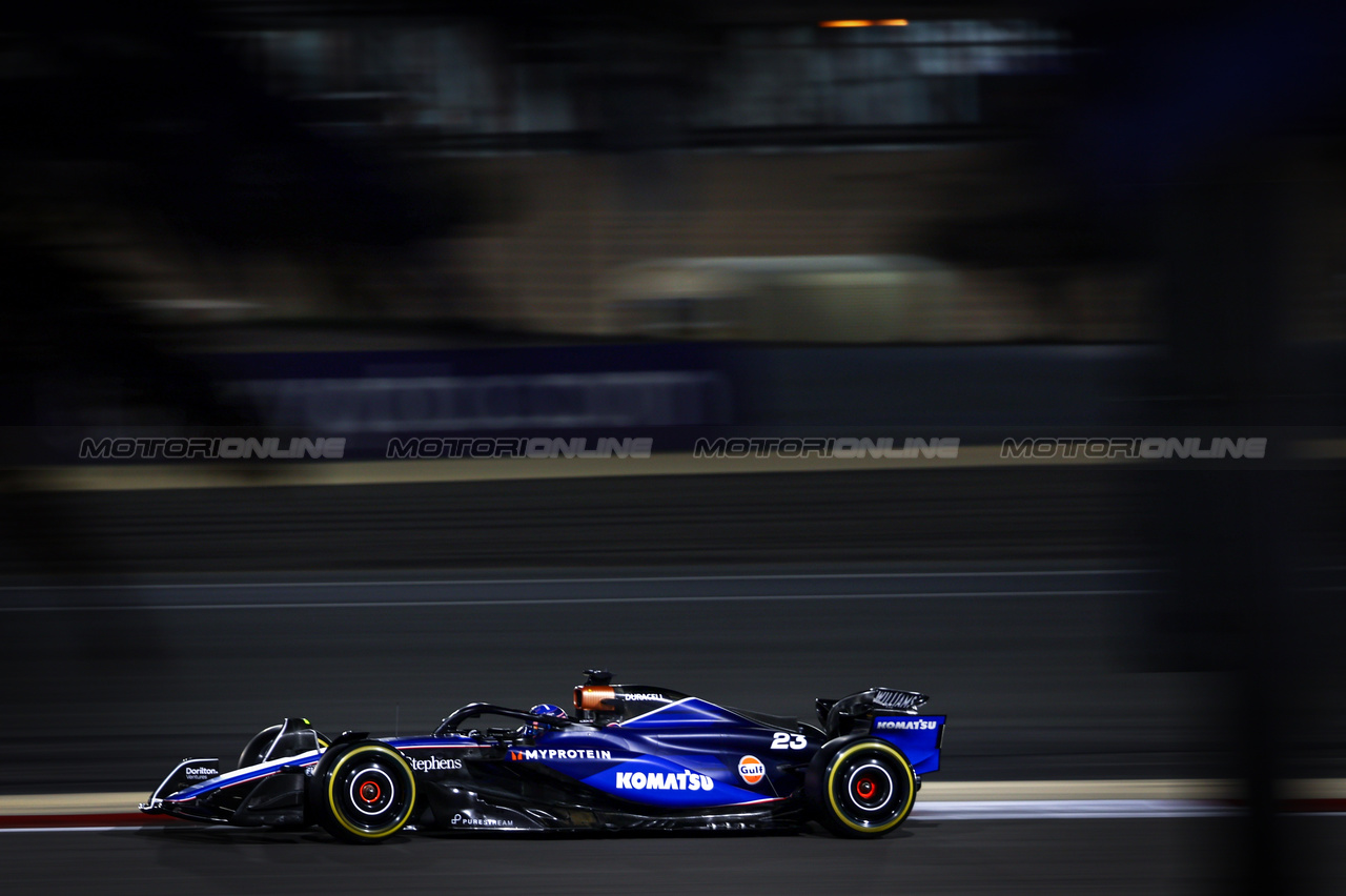 GP BAHRAIN, Alex Albon (THA), Williams F1 Team 
29.02.2024. Formula 1 World Championship, Rd 1, Bahrain Grand Prix, Sakhir, Bahrain, Practice Day
- www.xpbimages.com, EMail: requests@xpbimages.com © Copyright: Charniaux / XPB Images