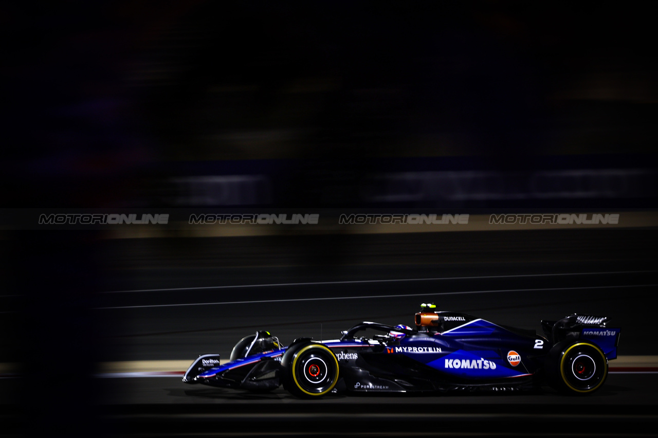 GP BAHRAIN, Logan Sargeant (USA), Williams F1 Team  
29.02.2024. Formula 1 World Championship, Rd 1, Bahrain Grand Prix, Sakhir, Bahrain, Practice Day
- www.xpbimages.com, EMail: requests@xpbimages.com © Copyright: Charniaux / XPB Images