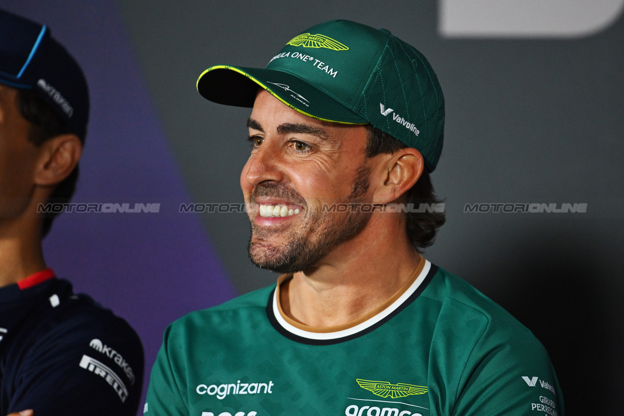 GP BAHRAIN, Fernando Alonso (ESP) Aston Martin F1 Team in the FIA Press Conference.

28.02.2024. Formula 1 World Championship, Rd 1, Bahrain Grand Prix, Sakhir, Bahrain, Preparation Day.

- www.xpbimages.com, EMail: requests@xpbimages.com © Copyright: XPB Images