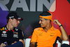 GP BAHRAIN, (L to R): Max Verstappen (NLD) Red Bull Racing e Lando Norris (GBR) McLaren in the FIA Press Conference.
28.02.2024. Formula 1 World Championship, Rd 1, Bahrain Grand Prix, Sakhir, Bahrain, Preparation Day.
- www.xpbimages.com, EMail: requests@xpbimages.com © Copyright: XPB Images