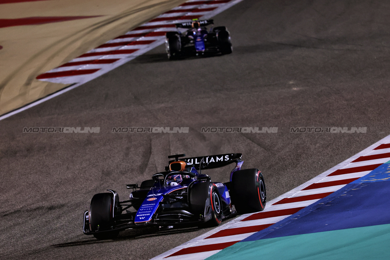 GP BAHRAIN, Alexander Albon (THA) Williams Racing FW46.

02.03.2024. Formula 1 World Championship, Rd 1, Bahrain Grand Prix, Sakhir, Bahrain, Gara Day.

- www.xpbimages.com, EMail: requests@xpbimages.com © Copyright: Charniaux / XPB Images