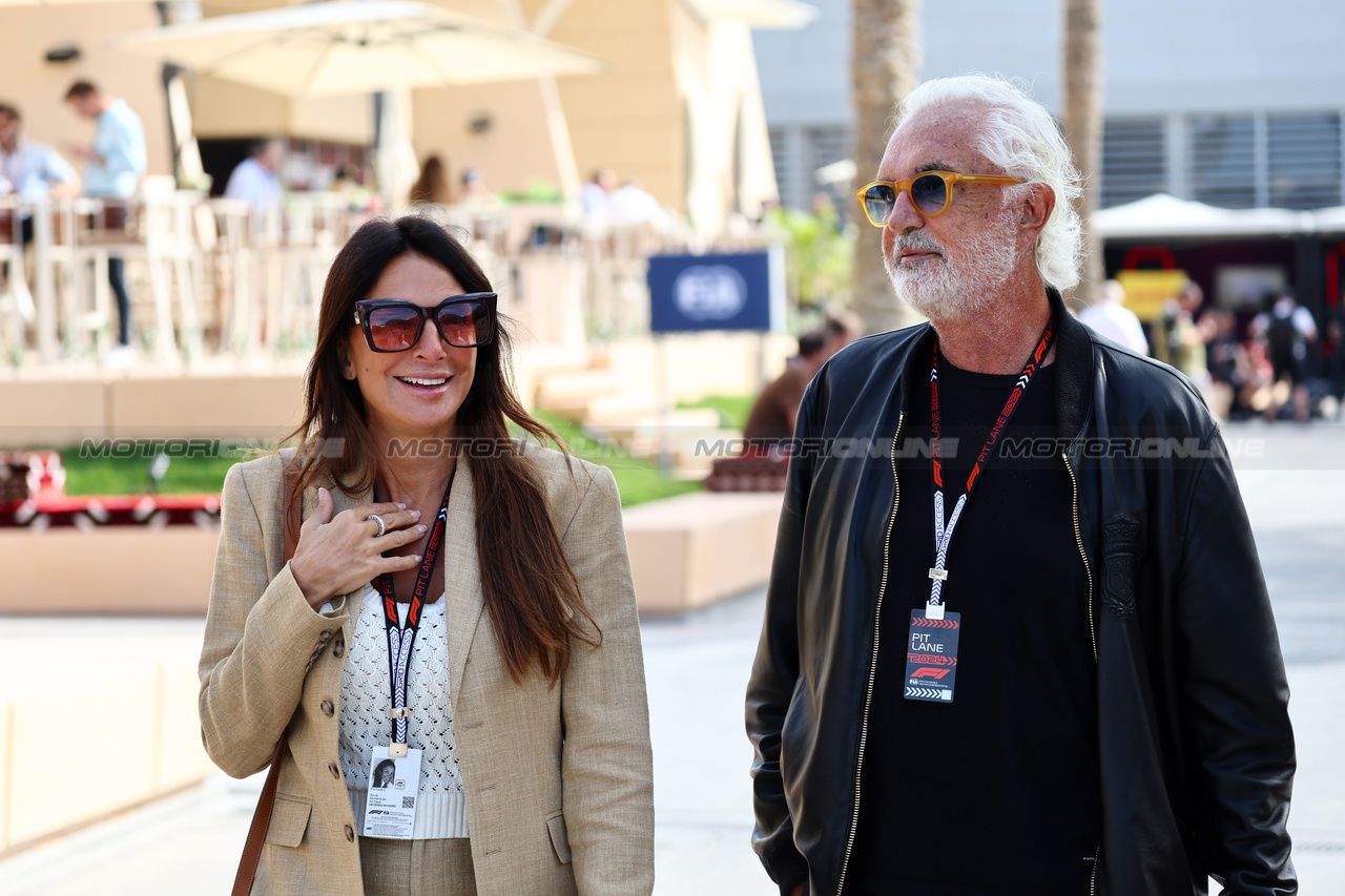 GP BAHRAIN, (L to R): Silvia Domenicali (ITA) with Flavio Briatore (ITA).

02.03.2024. Formula 1 World Championship, Rd 1, Bahrain Grand Prix, Sakhir, Bahrain, Gara Day.

- www.xpbimages.com, EMail: requests@xpbimages.com © Copyright: Batchelor / XPB Images
