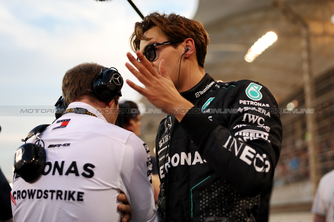 GP BAHRAIN, George Russell (GBR) Mercedes AMG F1 on the grid.

02.03.2024. Formula 1 World Championship, Rd 1, Bahrain Grand Prix, Sakhir, Bahrain, Gara Day.

 - www.xpbimages.com, EMail: requests@xpbimages.com © Copyright: Staley / XPB Images