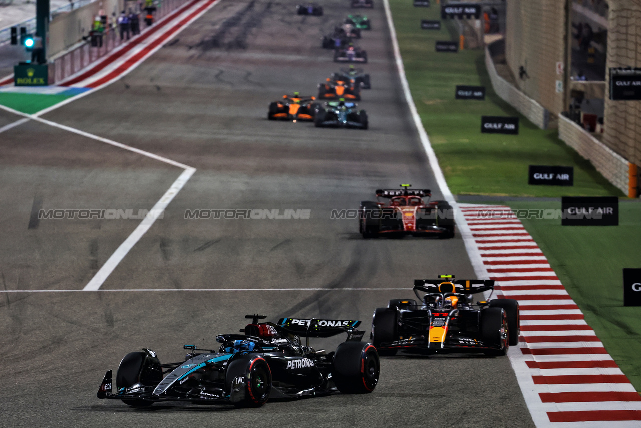 GP BAHRAIN, George Russell (GBR) Mercedes AMG F1 W15.

02.03.2024. Formula 1 World Championship, Rd 1, Bahrain Grand Prix, Sakhir, Bahrain, Gara Day.

- www.xpbimages.com, EMail: requests@xpbimages.com © Copyright: Batchelor / XPB Images