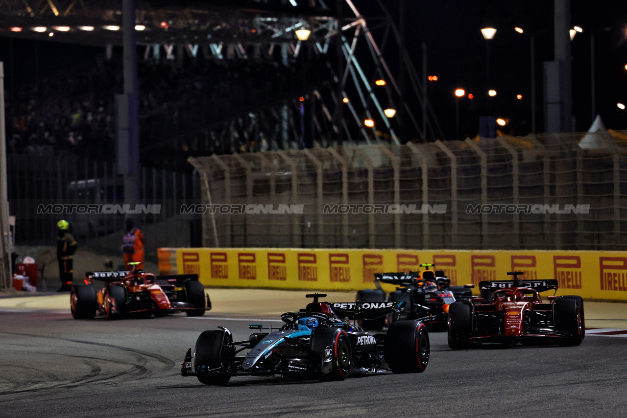 GP BAHRAIN, George Russell (GBR) Mercedes AMG F1 W15.

02.03.2024. Formula 1 World Championship, Rd 1, Bahrain Grand Prix, Sakhir, Bahrain, Gara Day.

 - www.xpbimages.com, EMail: requests@xpbimages.com © Copyright: Coates / XPB Images