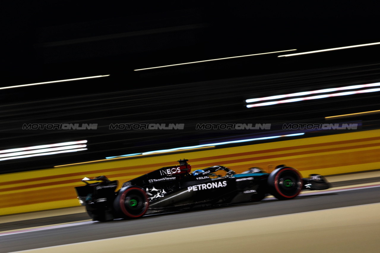 GP BAHRAIN, George Russell (GBR) Mercedes AMG F1 W15.

01.03.2024. Formula 1 World Championship, Rd 1, Bahrain Grand Prix, Sakhir, Bahrain, Qualifiche Day.

- www.xpbimages.com, EMail: requests@xpbimages.com © Copyright: Charniaux / XPB Images