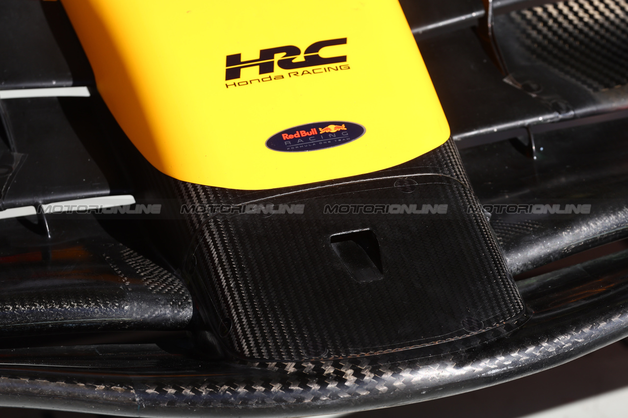 GP BAHRAIN, Red Bull Racing RB20 nosecone detail.

01.03.2024. Formula 1 World Championship, Rd 1, Bahrain Grand Prix, Sakhir, Bahrain, Qualifiche Day.

- www.xpbimages.com, EMail: requests@xpbimages.com © Copyright: Batchelor / XPB Images