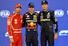 GP BAHRAIN, Qualifiche top three in parc ferme (L to R): Charles Leclerc (MON) Ferrari, second; Max Verstappen (NLD) Red Bull Racing, pole position; George Russell (GBR) Mercedes AMG F1, third.
01.03.2024. Formula 1 World Championship, Rd 1, Bahrain Grand Prix, Sakhir, Bahrain, Qualifiche Day.
- www.xpbimages.com, EMail: requests@xpbimages.com © Copyright: Batchelor / XPB Images