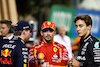 GP BAHRAIN, (L to R): pole sitter Max Verstappen (NLD) Red Bull Racing with Charles Leclerc (MON) Ferrari e George Russell (GBR) Mercedes AMG F1 in qualifying parc ferme.
01.03.2024. Formula 1 World Championship, Rd 1, Bahrain Grand Prix, Sakhir, Bahrain, Qualifiche Day.
- www.xpbimages.com, EMail: requests@xpbimages.com © Copyright: Charniaux / XPB Images