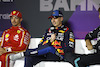GP BAHRAIN, (L to R): Charles Leclerc (MON) Ferrari; Max Verstappen (NLD) Red Bull Racing; andf George Russell (GBR) Mercedes AMG F1, in the post qualifying FIA Press Conference.
01.03.2024. Formula 1 World Championship, Rd 1, Bahrain Grand Prix, Sakhir, Bahrain, Qualifiche Day.
- www.xpbimages.com, EMail: requests@xpbimages.com © Copyright: XPB Images