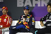 GP BAHRAIN, (L to R): Charles Leclerc (MON) Ferrari; Max Verstappen (NLD) Red Bull Racing; andf George Russell (GBR) Mercedes AMG F1, in the post qualifying FIA Press Conference.
01.03.2024. Formula 1 World Championship, Rd 1, Bahrain Grand Prix, Sakhir, Bahrain, Qualifiche Day.
- www.xpbimages.com, EMail: requests@xpbimages.com © Copyright: XPB Images
