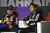 GP BAHRAIN, George Russell (GBR) Mercedes AMG F1 e Max Verstappen (NLD) Red Bull Racing in the post qualifying FIA Press Conference.
01.03.2024. Formula 1 World Championship, Rd 1, Bahrain Grand Prix, Sakhir, Bahrain, Qualifiche Day.
- www.xpbimages.com, EMail: requests@xpbimages.com © Copyright: XPB Images