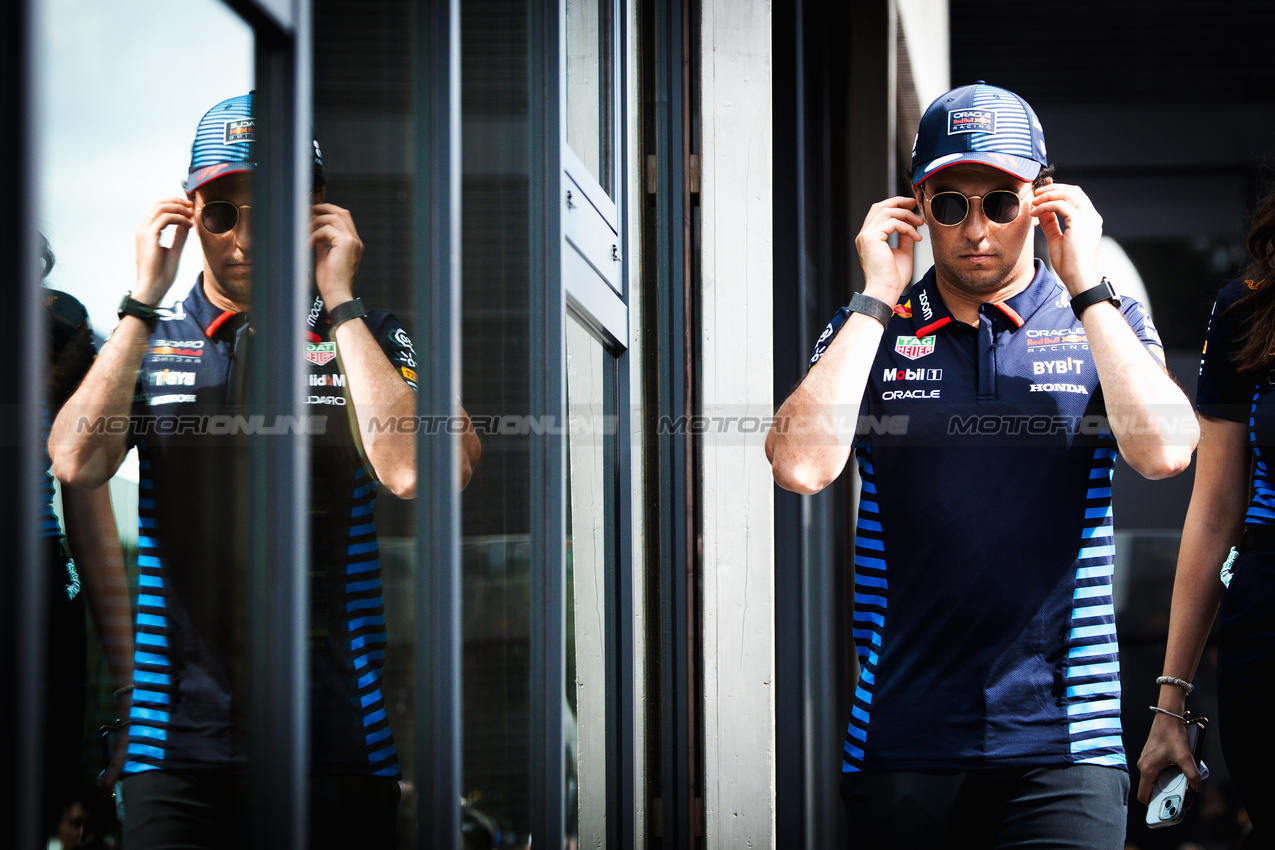 GP BELGIO, Sergio Perez (MEX) Red Bull Racing.

25.07.2024. Formula 1 World Championship, Rd 14, Belgian Grand Prix, Spa Francorchamps, Belgium, Preparation Day.

- www.xpbimages.com, EMail: requests@xpbimages.com © Copyright: Bearne / XPB Images
