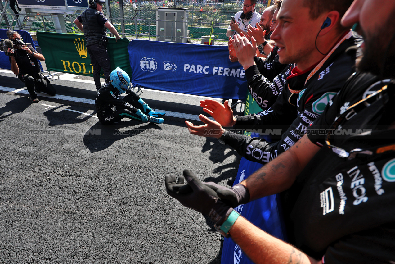 GP BELGIO, Gara winner George Russell (GBR) Mercedes AMG F1 celebrates in parc ferme.

28.07.2024. Formula 1 World Championship, Rd 14, Belgian Grand Prix, Spa Francorchamps, Belgium, Gara Day.

- www.xpbimages.com, EMail: requests@xpbimages.com © Copyright: Moy / XPB Images