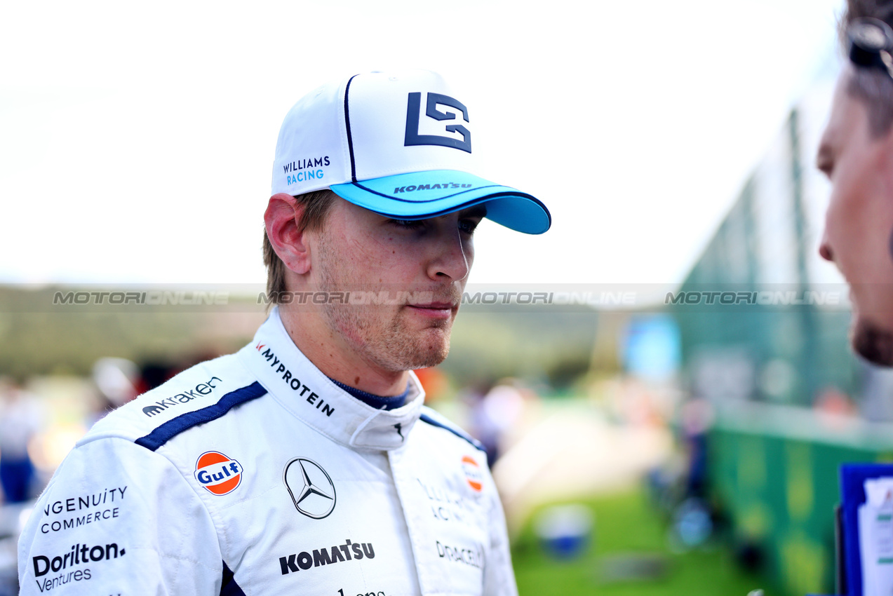 GP BELGIO, Logan Sargeant (USA) Williams Racing on the grid.

28.07.2024. Formula 1 World Championship, Rd 14, Belgian Grand Prix, Spa Francorchamps, Belgium, Gara Day.

- www.xpbimages.com, EMail: requests@xpbimages.com © Copyright: Charniaux / XPB Images