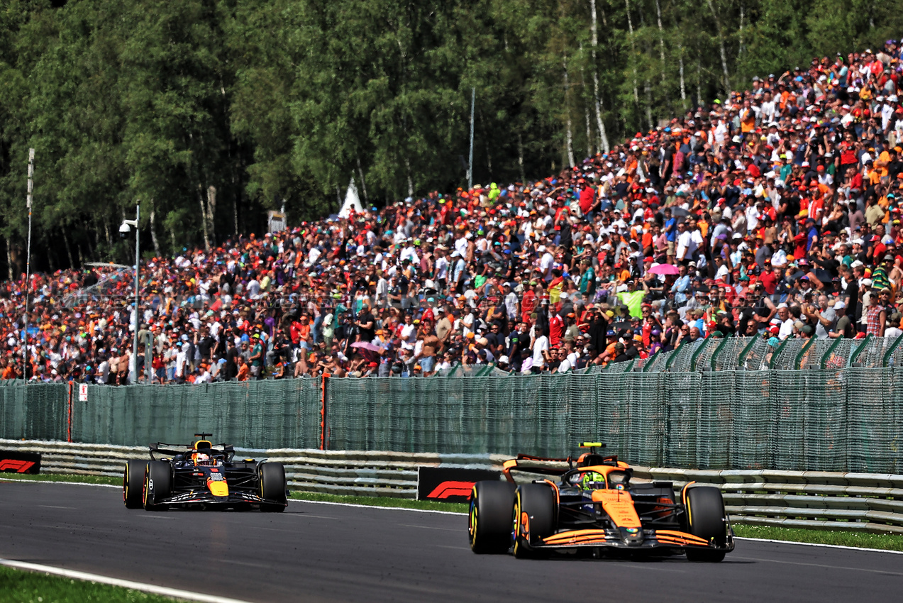 GP BELGIO, Lando Norris (GBR) McLaren MCL38.

28.07.2024. Formula 1 World Championship, Rd 14, Belgian Grand Prix, Spa Francorchamps, Belgium, Gara Day.

- www.xpbimages.com, EMail: requests@xpbimages.com © Copyright: Rew / XPB Images