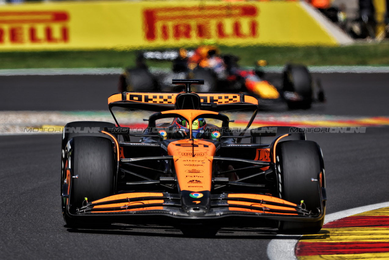 GP BELGIO, Oscar Piastri (AUS) McLaren MCL38.

28.07.2024. Formula 1 World Championship, Rd 14, Belgian Grand Prix, Spa Francorchamps, Belgium, Gara Day.

- www.xpbimages.com, EMail: requests@xpbimages.com © Copyright: Rew / XPB Images