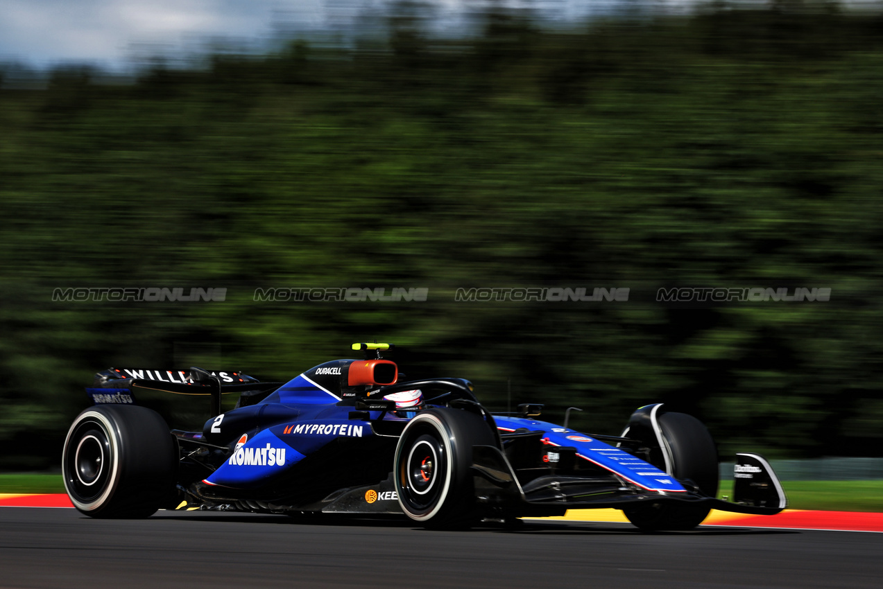 GP BELGIO, Logan Sargeant (USA) Williams Racing FW46.

28.07.2024. Formula 1 World Championship, Rd 14, Belgian Grand Prix, Spa Francorchamps, Belgium, Gara Day.

 - www.xpbimages.com, EMail: requests@xpbimages.com © Copyright: Coates / XPB Images