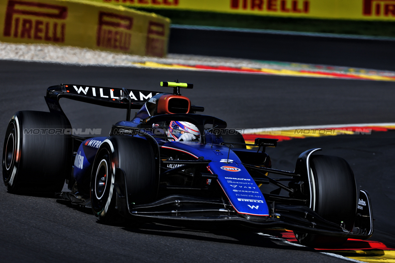 GP BELGIO, Logan Sargeant (USA) Williams Racing FW46.

28.07.2024. Formula 1 World Championship, Rd 14, Belgian Grand Prix, Spa Francorchamps, Belgium, Gara Day.

 - www.xpbimages.com, EMail: requests@xpbimages.com © Copyright: Coates / XPB Images