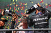 GP BELGIO, Gara winner George Russell (GBR) Mercedes AMG F1 celebrates on the podium with Joey McMillan (GBR) Mercedes AMG F1 Lead Gara Strategist e Lewis Hamilton (GBR) Mercedes AMG F1.

28.07.2024. Formula 1 World Championship, Rd 14, Belgian Grand Prix, Spa Francorchamps, Belgium, Gara Day.

- www.xpbimages.com, EMail: requests@xpbimages.com © Copyright: Charniaux / XPB Images