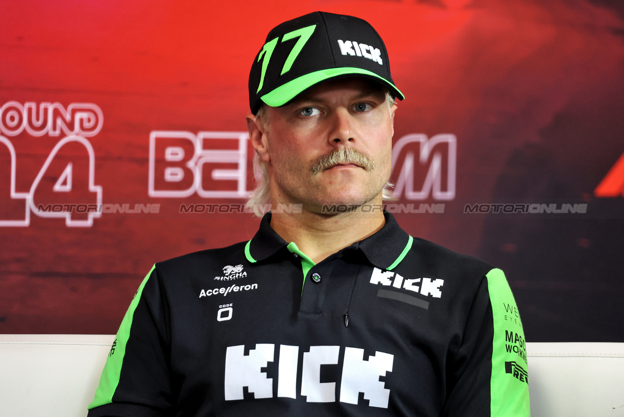 GP BELGIO, Valtteri Bottas (FIN) Sauber in the FIA Press Conference.

25.07.2024. Formula 1 World Championship, Rd 14, Belgian Grand Prix, Spa Francorchamps, Belgium, Preparation Day.

- www.xpbimages.com, EMail: requests@xpbimages.com © Copyright: Bearne / XPB Images