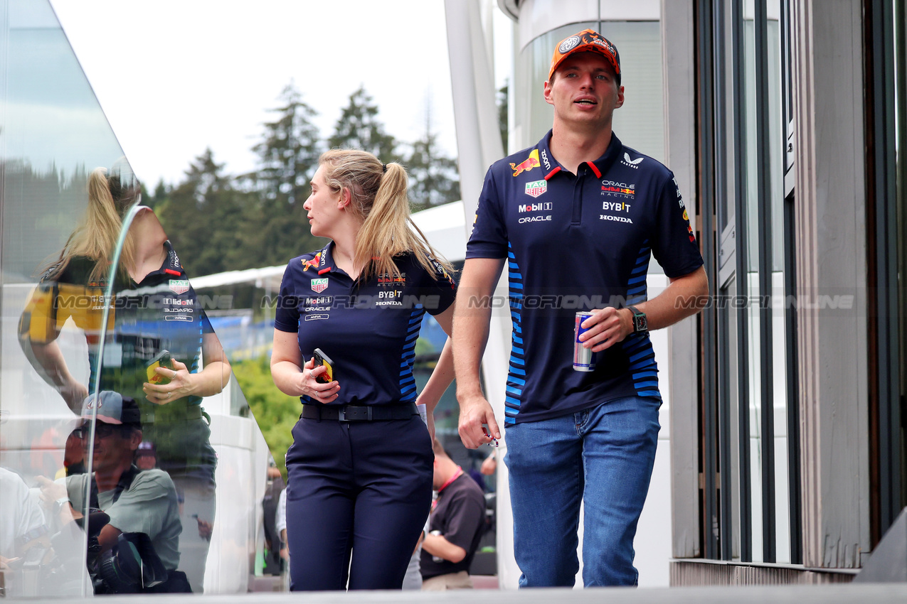 GP BELGIO, Max Verstappen (NLD) Red Bull Racing.

25.07.2024. Formula 1 World Championship, Rd 14, Belgian Grand Prix, Spa Francorchamps, Belgium, Preparation Day.

- www.xpbimages.com, EMail: requests@xpbimages.com © Copyright: Rew / XPB Images