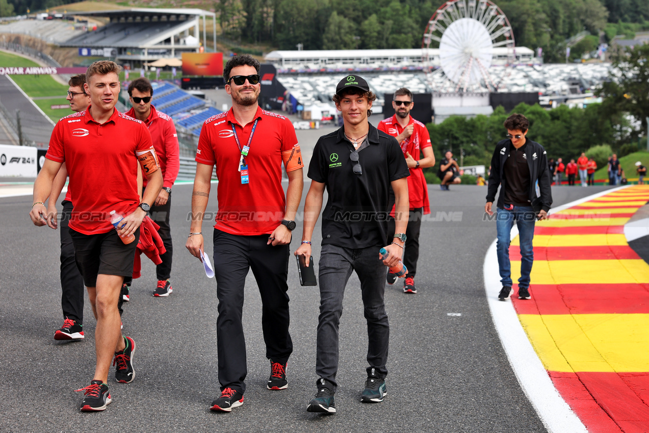 GP BELGIO, Andrea Kimi Antonelli (ITA) Mercedes AMG F1 Junior Driver walks the circuit.

25.07.2024. Formula 1 World Championship, Rd 14, Belgian Grand Prix, Spa Francorchamps, Belgium, Preparation Day.

- www.xpbimages.com, EMail: requests@xpbimages.com © Copyright: Bearne / XPB Images