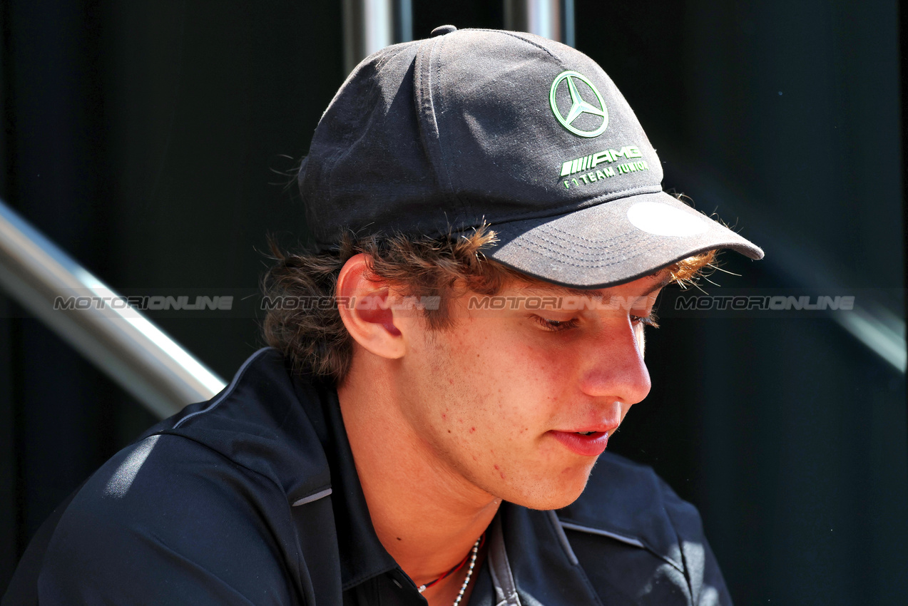 GP BELGIO, Andrea Kimi Antonelli (ITA) Mercedes AMG F1 Junior Driver.

25.07.2024. Formula 1 World Championship, Rd 14, Belgian Grand Prix, Spa Francorchamps, Belgium, Preparation Day.

- www.xpbimages.com, EMail: requests@xpbimages.com © Copyright: Rew / XPB Images