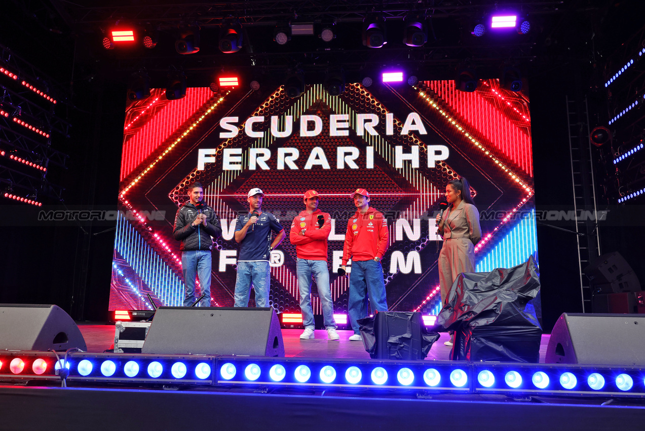 GP BELGIO, (L to R): Esteban Ocon (FRA) Alpine F1 Team; Pierre Gasly (FRA) Alpine F1 Team; Carlos Sainz Jr (ESP) Ferrari; e Charles Leclerc (MON) Ferrari, on the FanZone Stage.

Formula 1 World Championship, Rd 14, Belgian Grand Prix, Saturday 27th July 2024. Spa-Francorchamps, Belgium.

27.07.2024. Formula 1 World Championship, Rd 14, Belgian Grand Prix, Spa Francorchamps, Belgium, Qualifiche Day.

- www.xpbimages.com, EMail: requests@xpbimages.com © Copyright: Moy / XPB Images