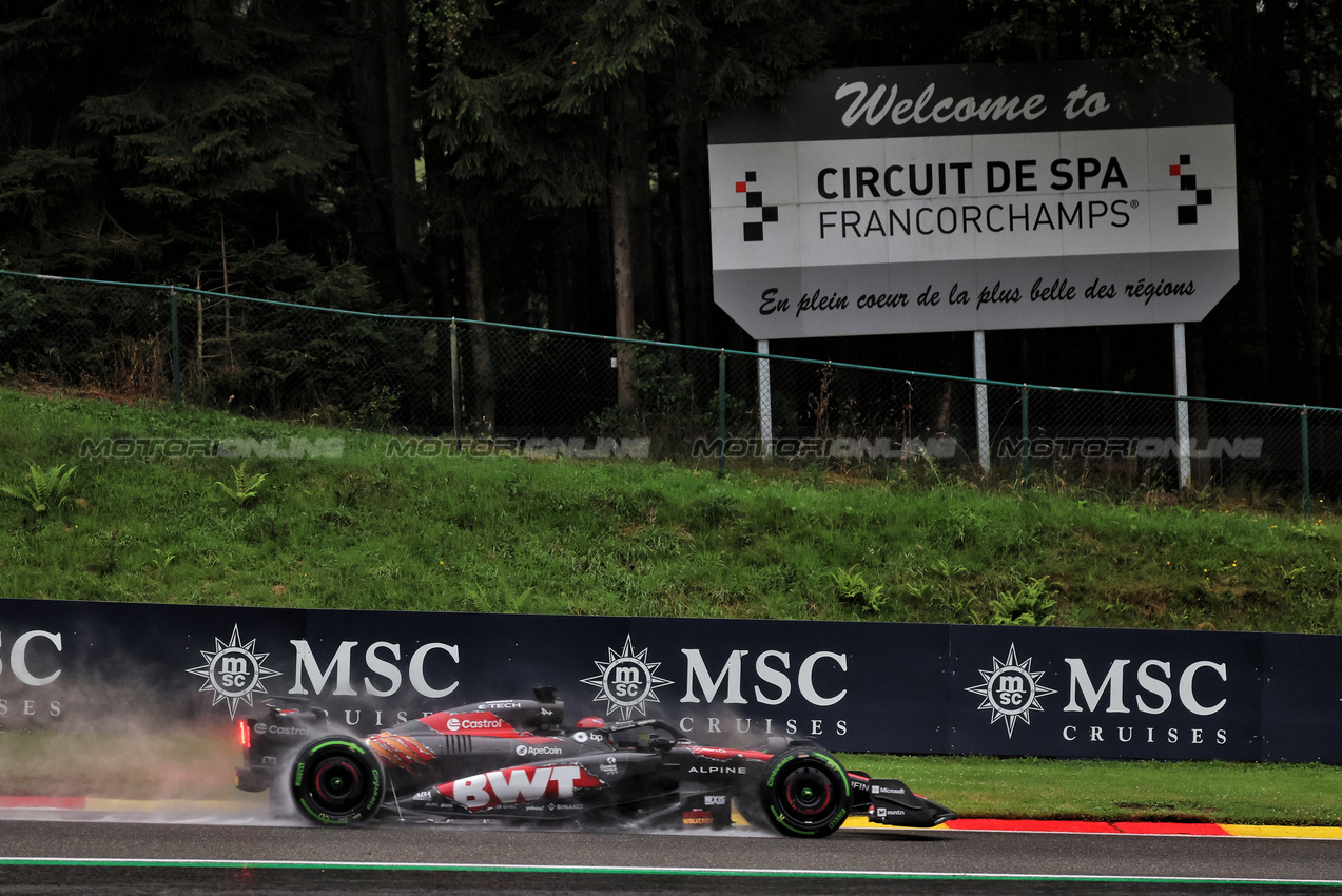 GP BELGIO, Esteban Ocon (FRA) Alpine F1 Team A524.

27.07.2024. Formula 1 World Championship, Rd 14, Belgian Grand Prix, Spa Francorchamps, Belgium, Qualifiche Day.

- www.xpbimages.com, EMail: requests@xpbimages.com © Copyright: Rew / XPB Images