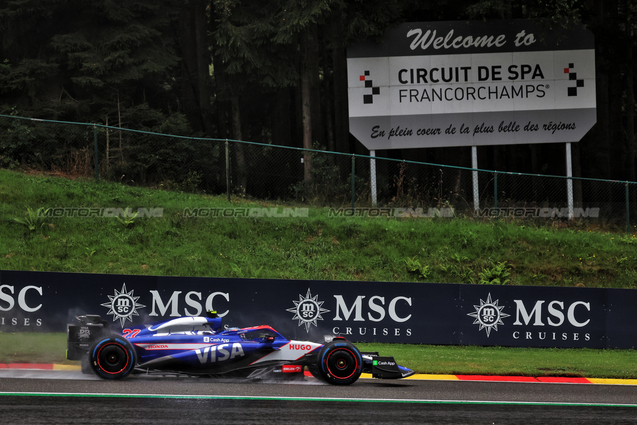 GP BELGIO, Yuki Tsunoda (JPN) RB VCARB 01.

27.07.2024. Formula 1 World Championship, Rd 14, Belgian Grand Prix, Spa Francorchamps, Belgium, Qualifiche Day.

- www.xpbimages.com, EMail: requests@xpbimages.com © Copyright: Rew / XPB Images