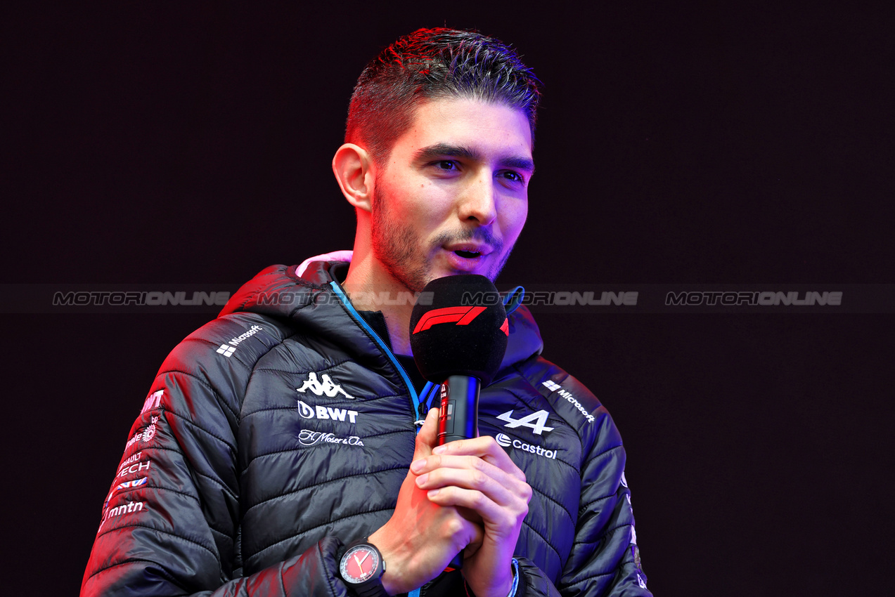 GP BELGIO, Esteban Ocon (FRA) Alpine F1 Team on the FanZone Stage.

27.07.2024. Formula 1 World Championship, Rd 14, Belgian Grand Prix, Spa Francorchamps, Belgium, Qualifiche Day.

- www.xpbimages.com, EMail: requests@xpbimages.com © Copyright: Moy / XPB Images