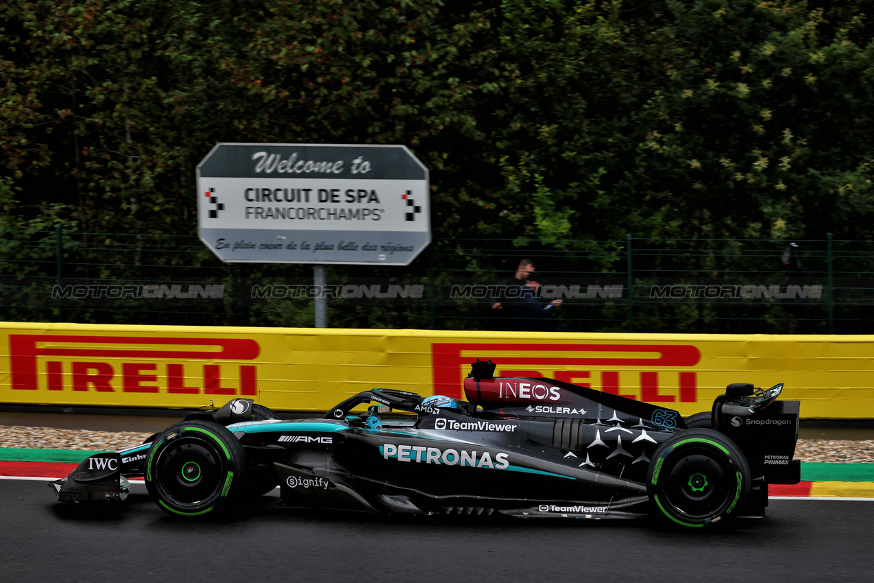 GP BELGIO, George Russell (GBR) Mercedes AMG F1 W15.

27.07.2024. Formula 1 World Championship, Rd 14, Belgian Grand Prix, Spa Francorchamps, Belgium, Qualifiche Day.

 - www.xpbimages.com, EMail: requests@xpbimages.com © Copyright: Coates / XPB Images