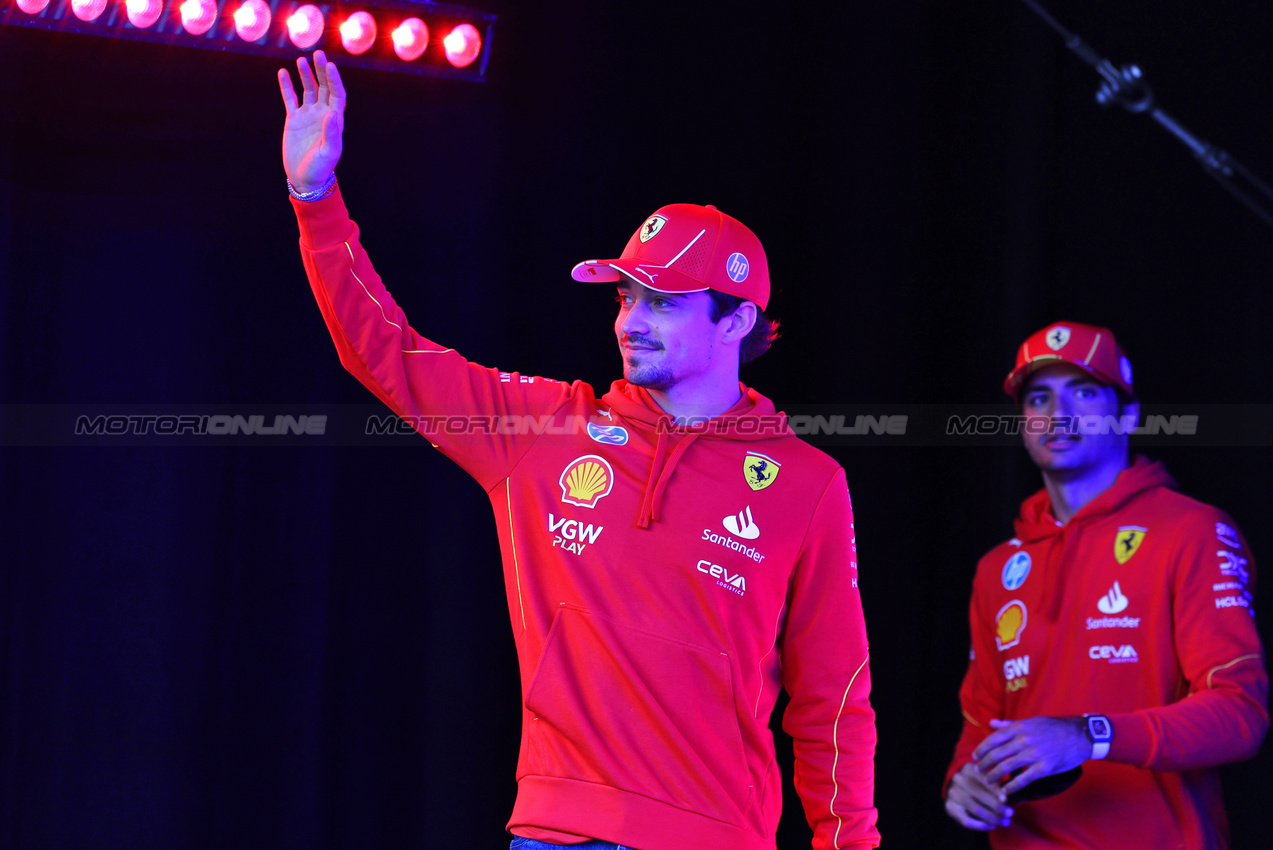 GP BELGIO, Charles Leclerc (MON) Ferrari on the FanZone Stage.

27.07.2024. Formula 1 World Championship, Rd 14, Belgian Grand Prix, Spa Francorchamps, Belgium, Qualifiche Day.

- www.xpbimages.com, EMail: requests@xpbimages.com © Copyright: Moy / XPB Images