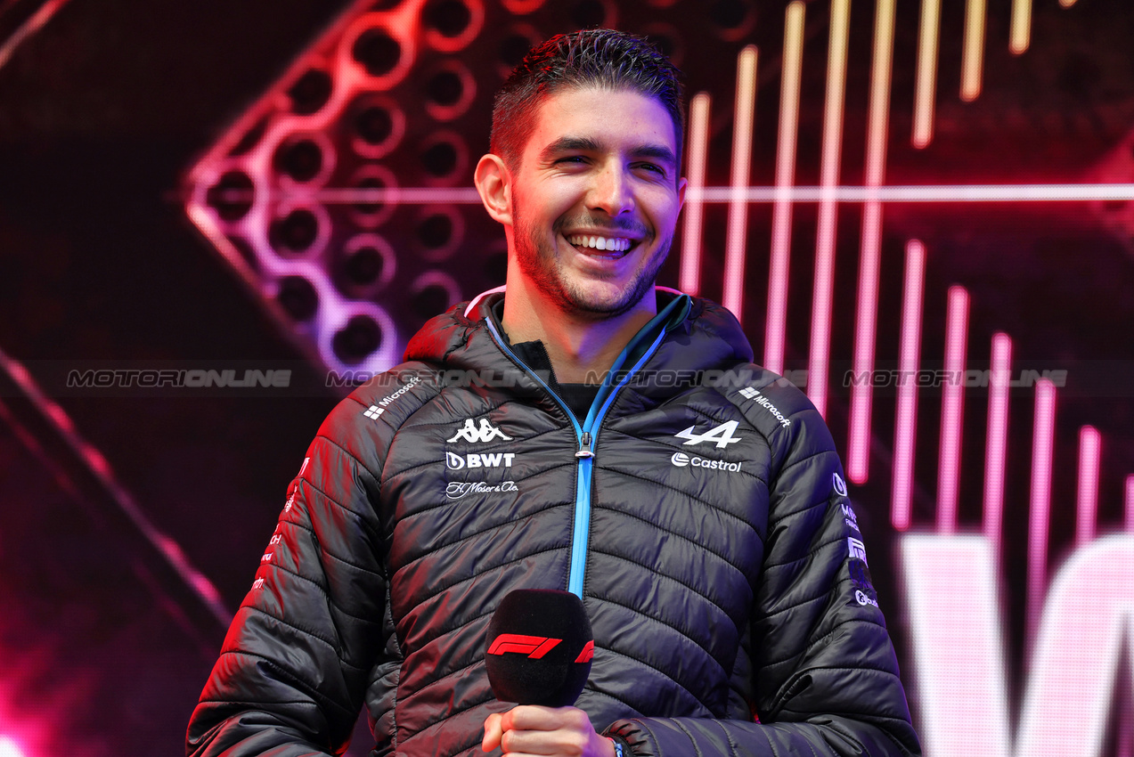 GP BELGIO, Esteban Ocon (FRA) Alpine F1 Team on the FanZone Stage.

27.07.2024. Formula 1 World Championship, Rd 14, Belgian Grand Prix, Spa Francorchamps, Belgium, Qualifiche Day.

- www.xpbimages.com, EMail: requests@xpbimages.com © Copyright: Moy / XPB Images