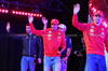 GP BELGIO, (L to R): Carlos Sainz Jr (ESP) Ferrari e Charles Leclerc (MON) Ferrari on the FanZone Stage.

27.07.2024. Formula 1 World Championship, Rd 14, Belgian Grand Prix, Spa Francorchamps, Belgium, Qualifiche Day.

- www.xpbimages.com, EMail: requests@xpbimages.com © Copyright: Moy / XPB Images